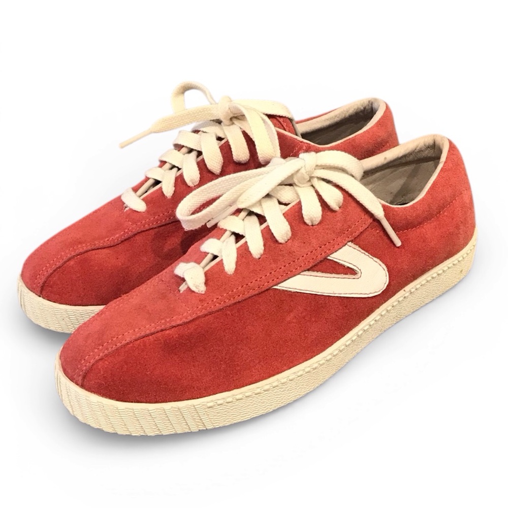 Tretorn Blush Rose Pink Suede Leather Sneakers sz 8 Stylish‎ comfort